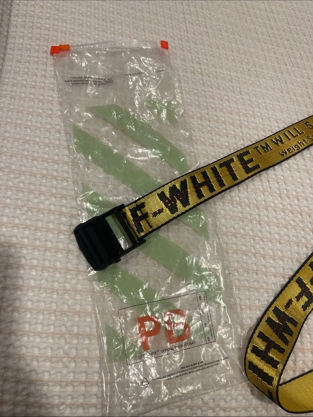 Off-White Yellow Industrial Logo Webbing Belt